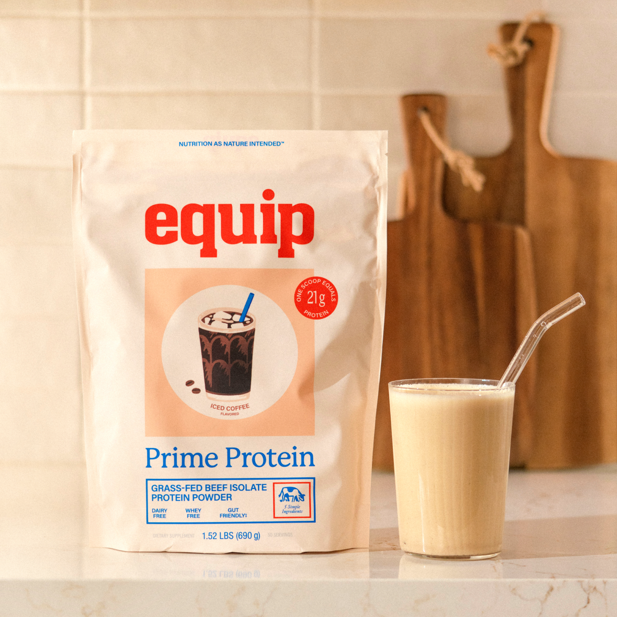 Prime Protein Powder Iced Coffee - Iced Coffee flavor protein powder by Equip
