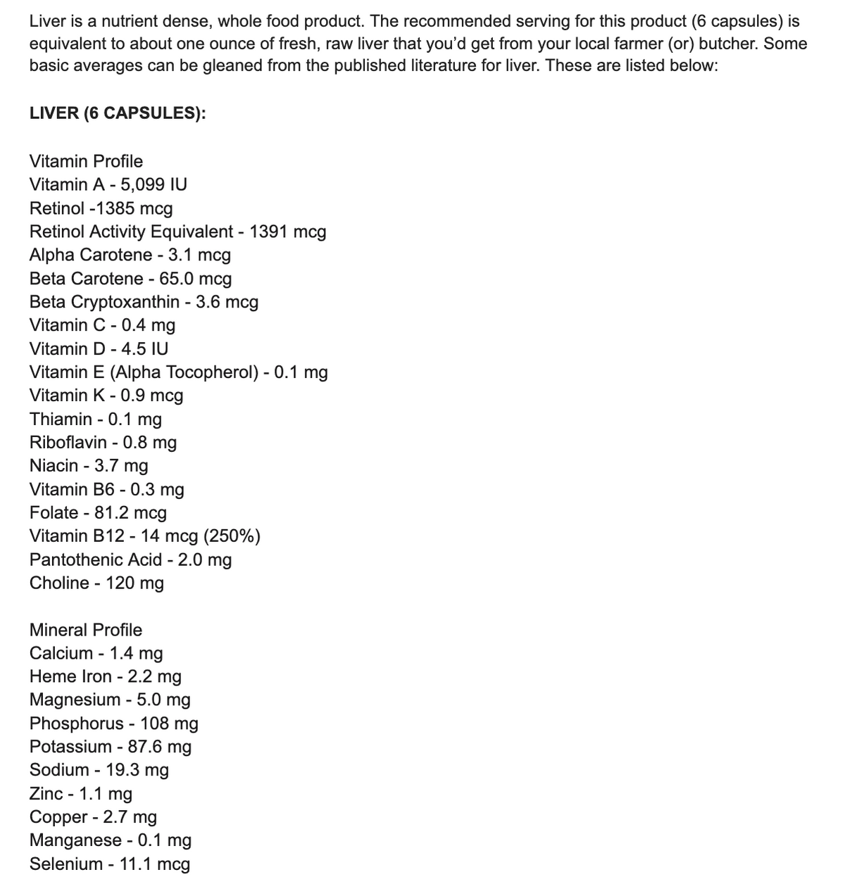 Grass-Fed Beef Liver Capsules